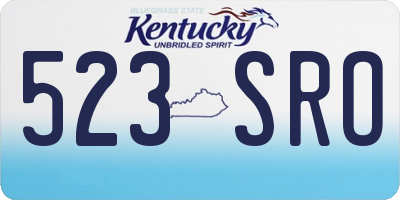 KY license plate 523SRO