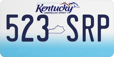 KY license plate 523SRP