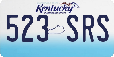 KY license plate 523SRS