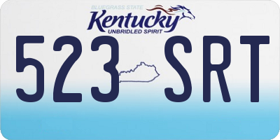 KY license plate 523SRT
