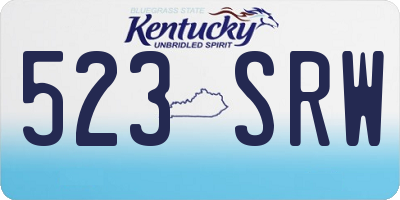 KY license plate 523SRW