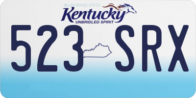 KY license plate 523SRX
