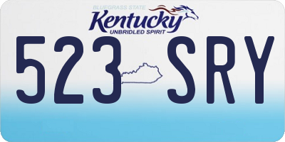 KY license plate 523SRY