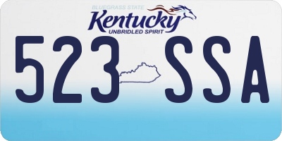 KY license plate 523SSA