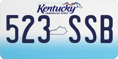 KY license plate 523SSB