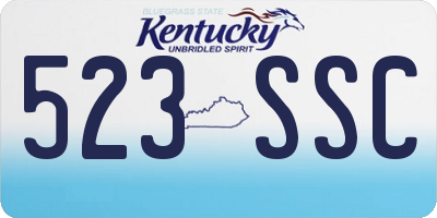 KY license plate 523SSC