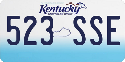 KY license plate 523SSE