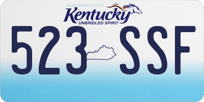 KY license plate 523SSF