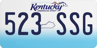 KY license plate 523SSG