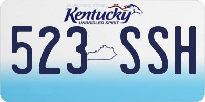 KY license plate 523SSH