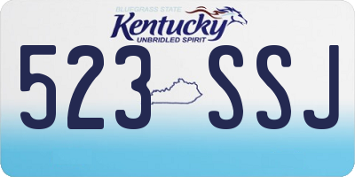 KY license plate 523SSJ