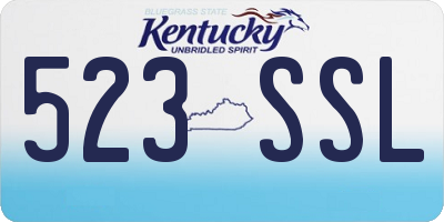 KY license plate 523SSL