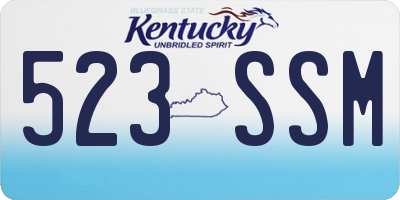 KY license plate 523SSM
