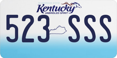 KY license plate 523SSS