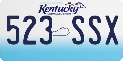 KY license plate 523SSX