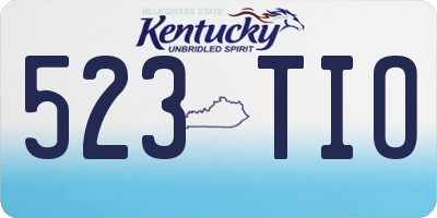 KY license plate 523TIO