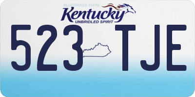 KY license plate 523TJE