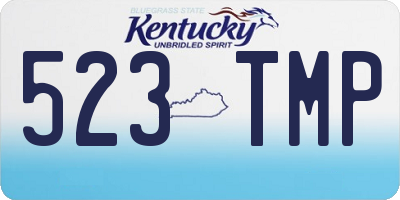 KY license plate 523TMP