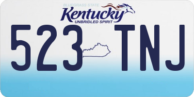 KY license plate 523TNJ