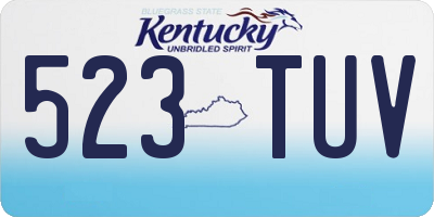 KY license plate 523TUV
