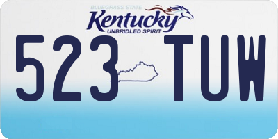 KY license plate 523TUW
