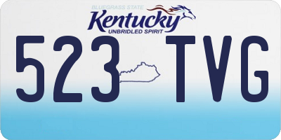 KY license plate 523TVG