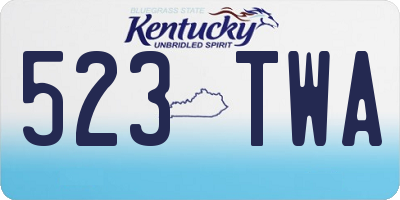 KY license plate 523TWA