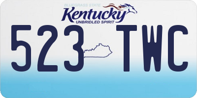 KY license plate 523TWC