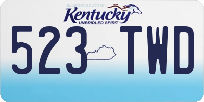 KY license plate 523TWD