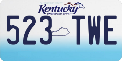 KY license plate 523TWE