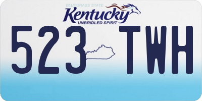 KY license plate 523TWH
