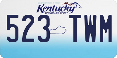 KY license plate 523TWM