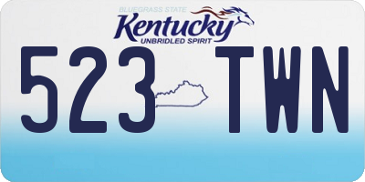 KY license plate 523TWN