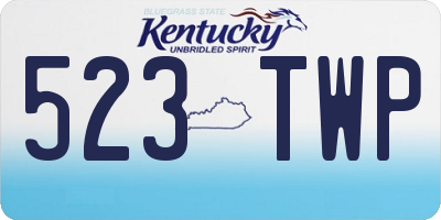 KY license plate 523TWP