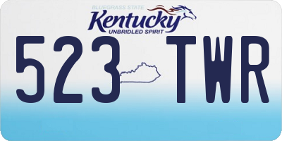 KY license plate 523TWR