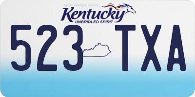 KY license plate 523TXA