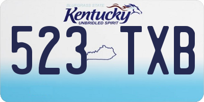 KY license plate 523TXB