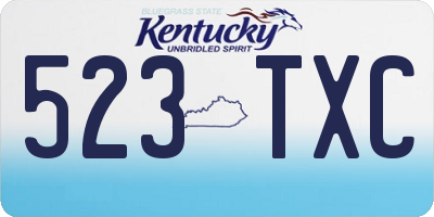 KY license plate 523TXC