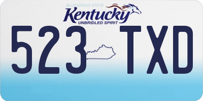 KY license plate 523TXD