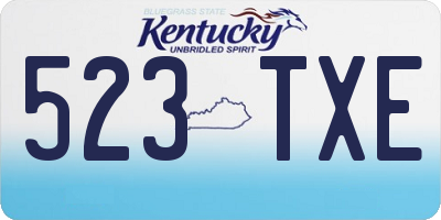 KY license plate 523TXE