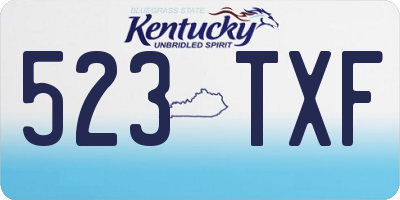 KY license plate 523TXF