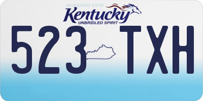 KY license plate 523TXH