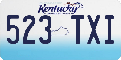 KY license plate 523TXI