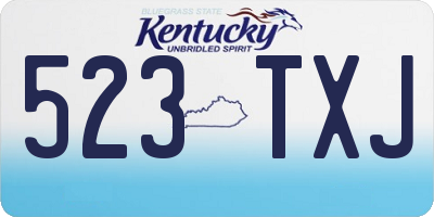 KY license plate 523TXJ