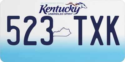 KY license plate 523TXK