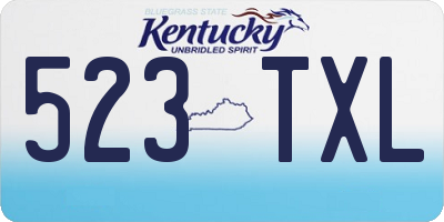 KY license plate 523TXL