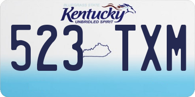 KY license plate 523TXM