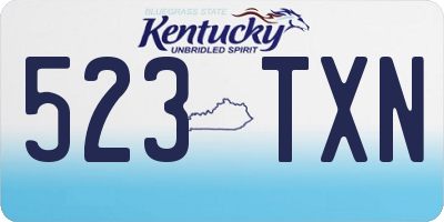 KY license plate 523TXN