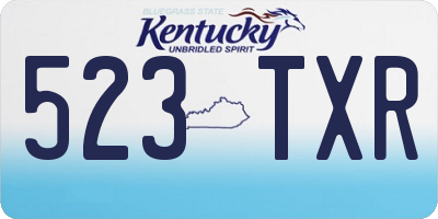 KY license plate 523TXR