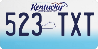 KY license plate 523TXT